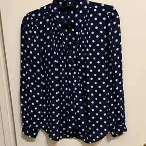 Navy Polka Dot Women's Top